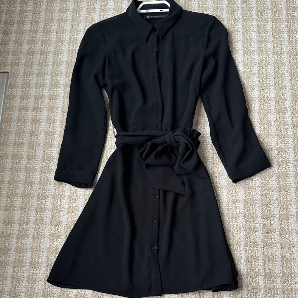 Zara Black Long Sleeve Dress